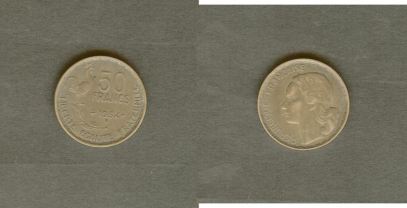 50 francs Guiraud 1954B gVF/aEF